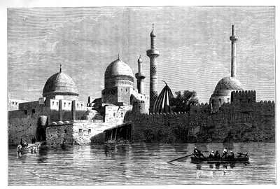 Vue de Mossoul depuis le fleuve Tigre, Irak, vers 1890 - Unbekannt