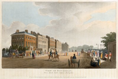 Vue de Piccadilly depuis Hyde Park Corner Turnpike, Londres, 1810 - Unbekannt