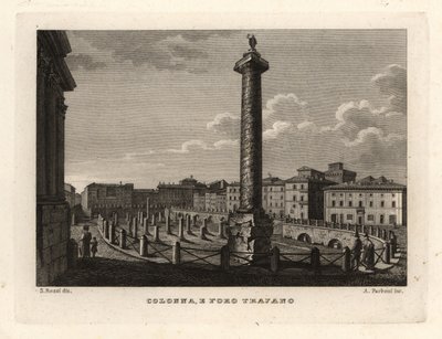 Vue de la Colonne de Trajan et du Forum de Trajan - Unbekannt