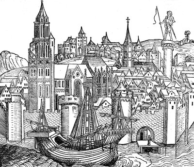 Vue de la ville fortifiée, 1493 - Unbekannt