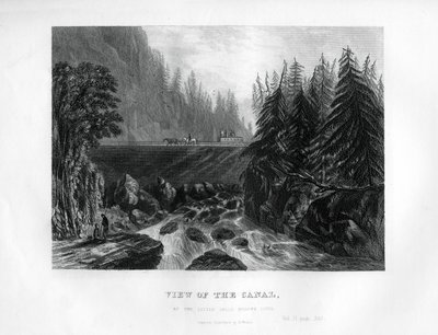 Vue du canal, aux petites chutes de la rivière Mohawk, État de New York, 1855 - Unbekannt