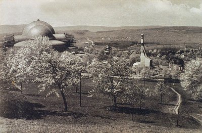 Vue du Goetheanum et de la maison de chauffage, Dornach, Suisse, 1914-1916 - Unbekannt