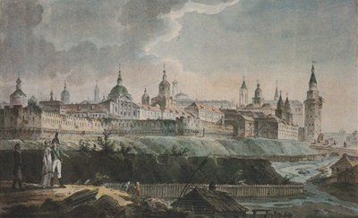 Vue du Kitay-gorod depuis les ruines de la blanchisserie des canons, début du 19e siècle - Unbekannt