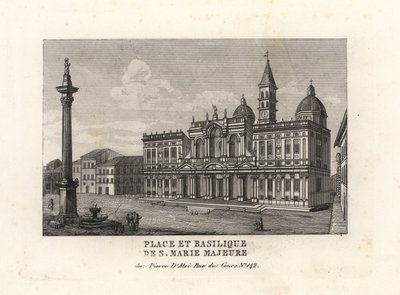 Vue de la Piazza e Basilica di Santa Maria Maggiore, Rome - Unbekannt
