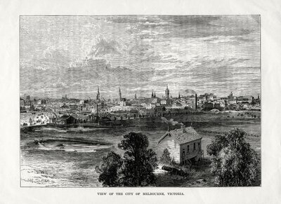 Vue de la ville de Melbourne, Victoria, Australie, 1877 - Unbekannt
