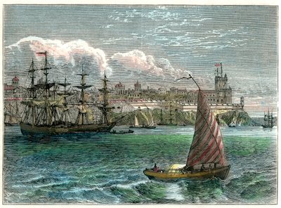 Vue de la ville de Saint-Domingue depuis le port, République dominicaine, c1880 - Unbekannt