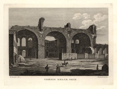 Vue des ruines du Temple de la Paix ou du Forum de Vespasien, Rome - Unbekannt