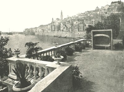 Vue de la ville depuis la baie, Menton, France, 1895 - Unbekannt