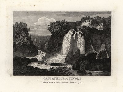 Vue des cascades à Tivoli, Italie - Unbekannt