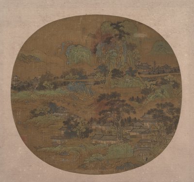 Village et temples dans le Jiangnan, début 15ème siècle - Unbekannt