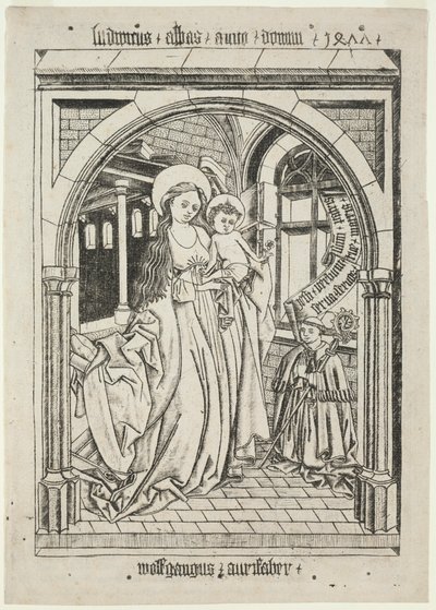 Vierge et Enfant, Abbé Ludwig à genoux - Unbekannt