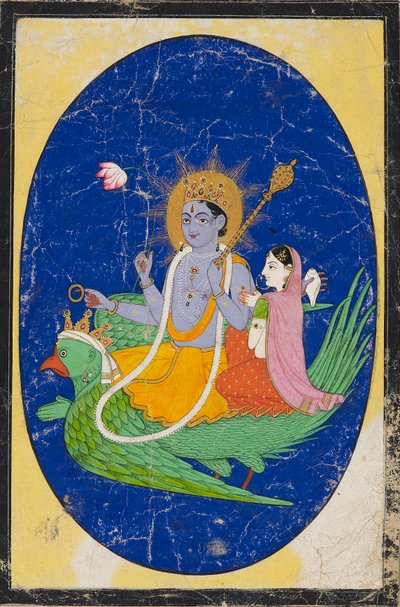 Vishnu et sa consort montés sur Garuda, 19ème siècle - Unbekannt