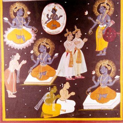 Vishnu vénéré dans cinq manifestations, vers 1690 - Unbekannt