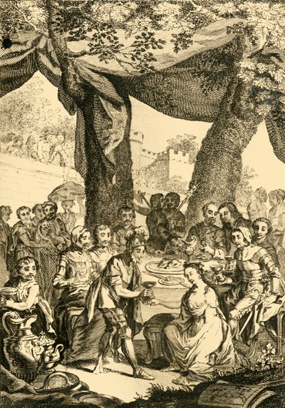 Vortigern roi de Bretagne épouse Rowena une dame saxonne..., milieu du 18e siècle - Unbekannt