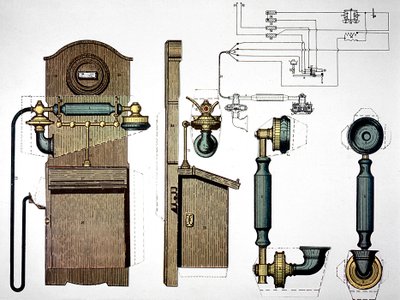 Téléphone mural, vers 1910 - Unbekannt