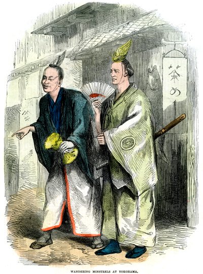 Ménestrels errants à Yokohama, Japon, 1864 - Unbekannt