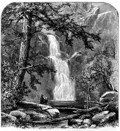 Cascade dans la vallée de Yosemite, Californie, USA, vers 1875 - Unbekannt