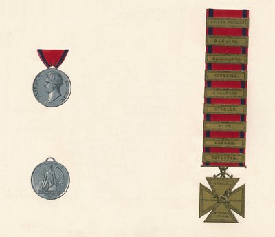 Médaille de service militaire général et de Waterloo 1793-1814, 19e siècle - Unbekannt