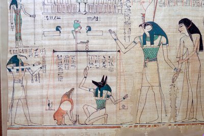Pesée du cœur du défunt contre la plume de vérité du Livre des Morts égyptien - Unbekannt