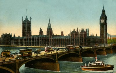 Pont de Westminster et les Chambres du Parlement, Londres, vers 1910 - Unbekannt