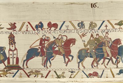 Guillaume mène son armée contre le duc Conan de Bretagne, Tapisserie de Bayeux - Unbekannt