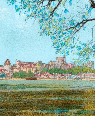 Château de Windsor depuis la Tamise, vers 1902 - Unbekannt