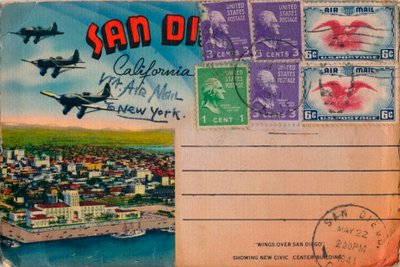 Ailes sur San Diego - Montrant le nouveau bâtiment du centre civique, vers 1941 - Unbekannt