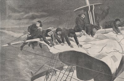 Hiver en mer - Prise de voile au large de la côte, Harper