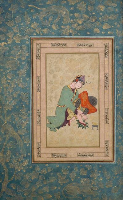Femme appliquant du henné, fin du 16ème siècle - Unbekannt