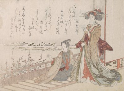 Femme et jeune homme sur une véranda, 1806 - Unbekannt