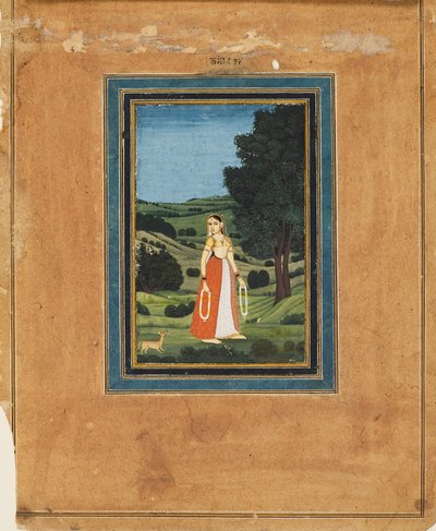 Femme dans un paysage nocturne, peut-être une forêt, 19ème siècle - Unbekannt