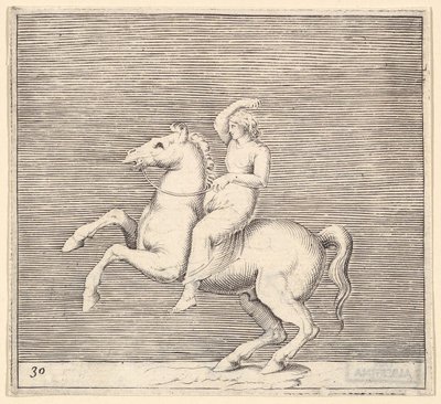 Femme sur un cheval cabré - Unbekannt