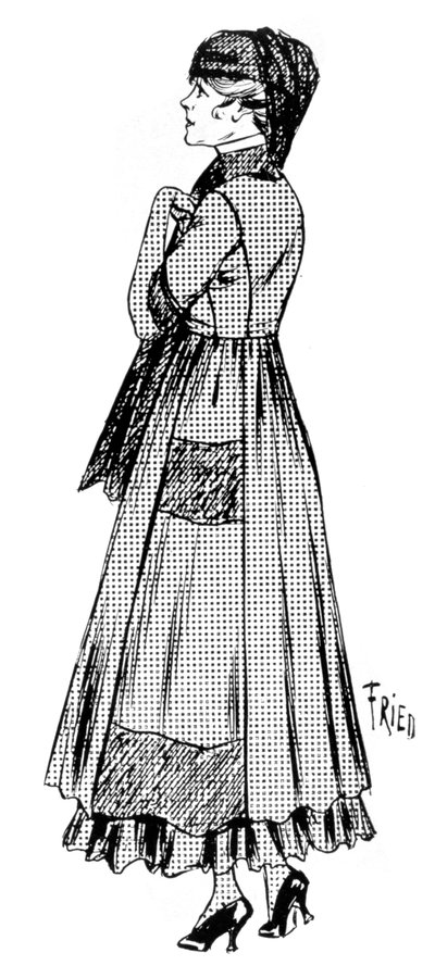 Manteau de femme avec ourlet en crêpe et voile en soie, 1915 - Unbekannt