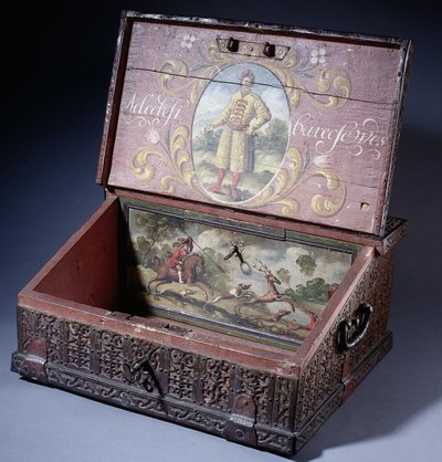 Boîte en bois pour argent ou écriture avec portrait du fils de Pierre le Grand, vers 1695 - Unbekannt