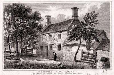 Manoir de Woolsthorpe, près de Grantham, Lincolnshire, lieu de naissance de Sir Isaac Newton, début du 19e siècle - Unbekannt
