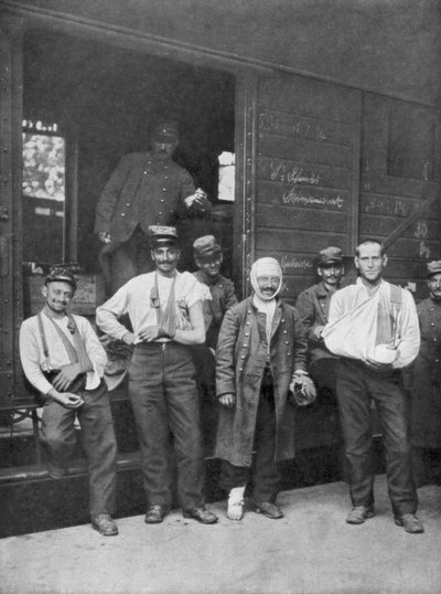 Soldats français blessés en route vers l