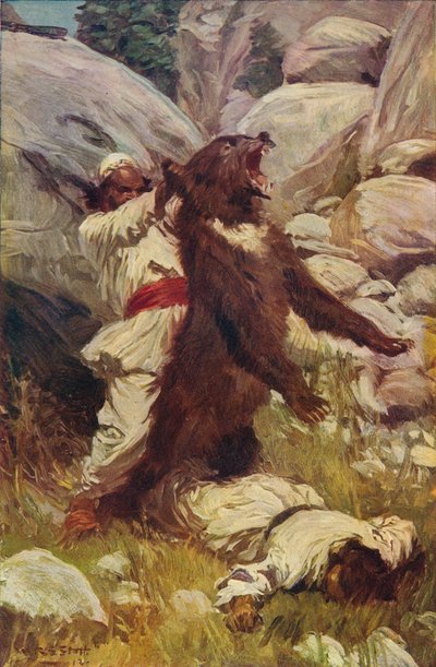 Lutte avec un ours, vers 1912 - Unbekannt