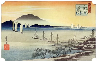 Yabase No Kihan. Bateaux de pêche revenant à Yabase, vers 1834 1925 - Unbekannt