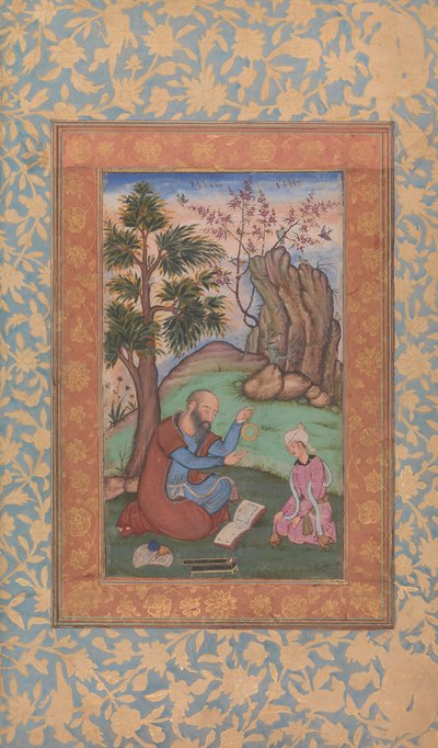 Jeune prince et mentor assis dans un paysage, vers 1600 - Unbekannt
