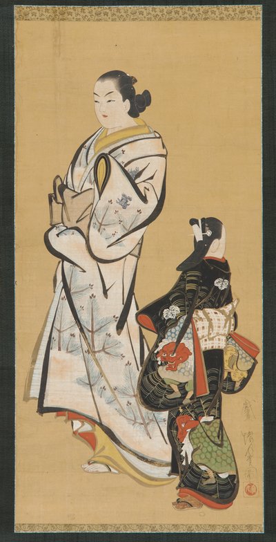 Yujo et une fille kamuro, période Edo, 1615-1868 - Unbekannt