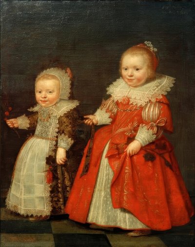 Deux petites filles, figures entières debout vers la gauche - Unbekannt