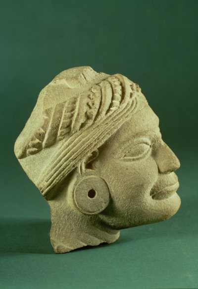 Tête turbanée en grès poli, Sarnath, 3e siècle av. J.-C. - Unbekannt Unbekannt