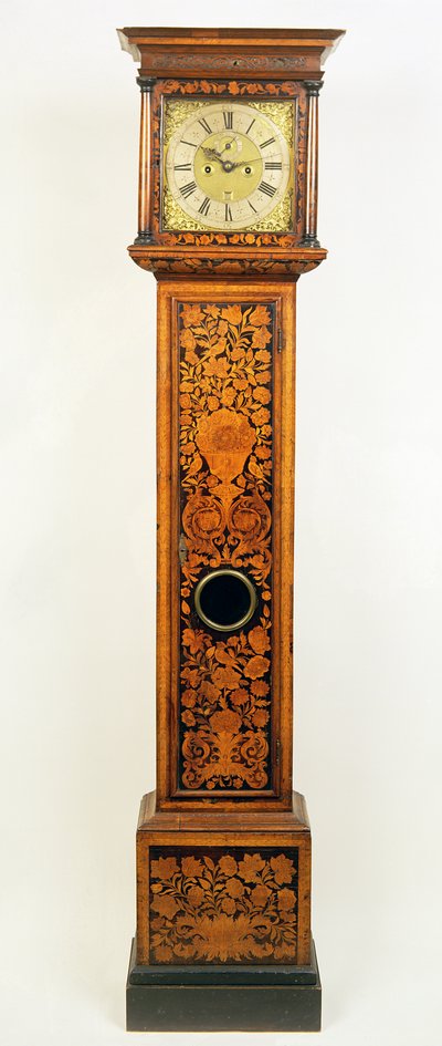 Horloge à long boîtier géorgienne avec boîtier en marqueterie, 18ème siècle - Unbekannt Unbekannt