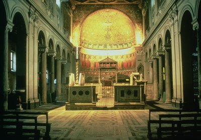 Vue intérieure du maître-autel de San Clemente, Rome, Italie - Unbekannt Unbekannt