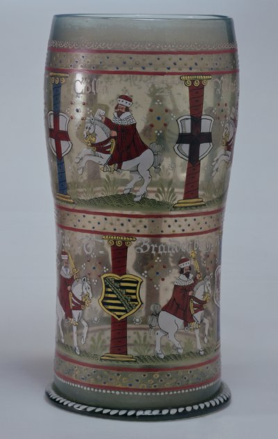 Kurfuerstenhumpen (verre électoral allemand) émaillé avec des scènes de l