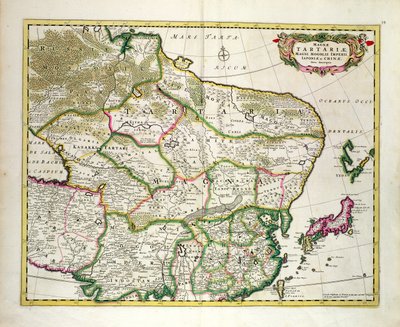 Carte de la Mongolie montrant une partie de la Russie, du Japon et de la Chine, vers 1680, par Frederick de Wit - Unbekannt Unbekannt