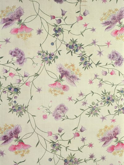 Matériau peint avec des fleurs naturalistes - Unbekannt Unbekannt