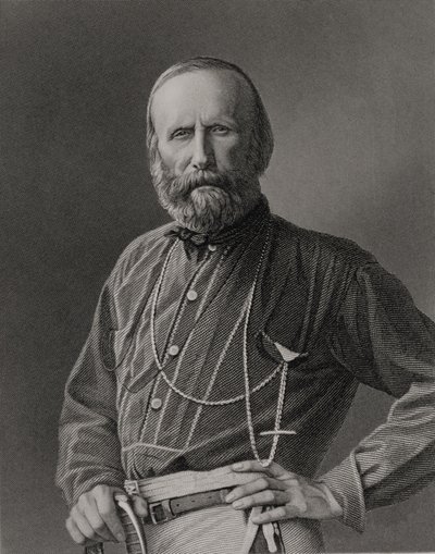 Portrait de Giuseppe Garibaldi (1807-82) gravé par William Holl (1807-71) d