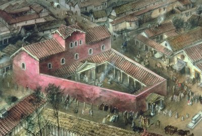 Reconstruction du temple triangulaire du IIe siècle à Verulamium - Unbekannt Unbekannt