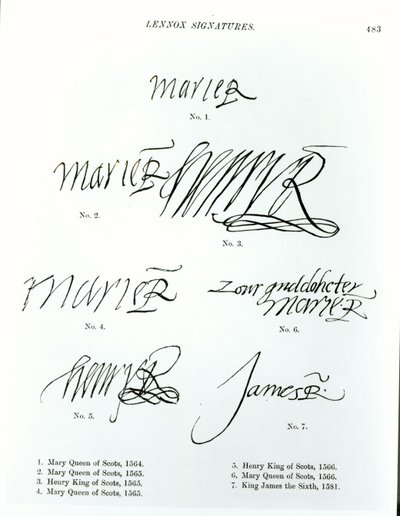 Signatures de Marie Stuart, Henri Roi d